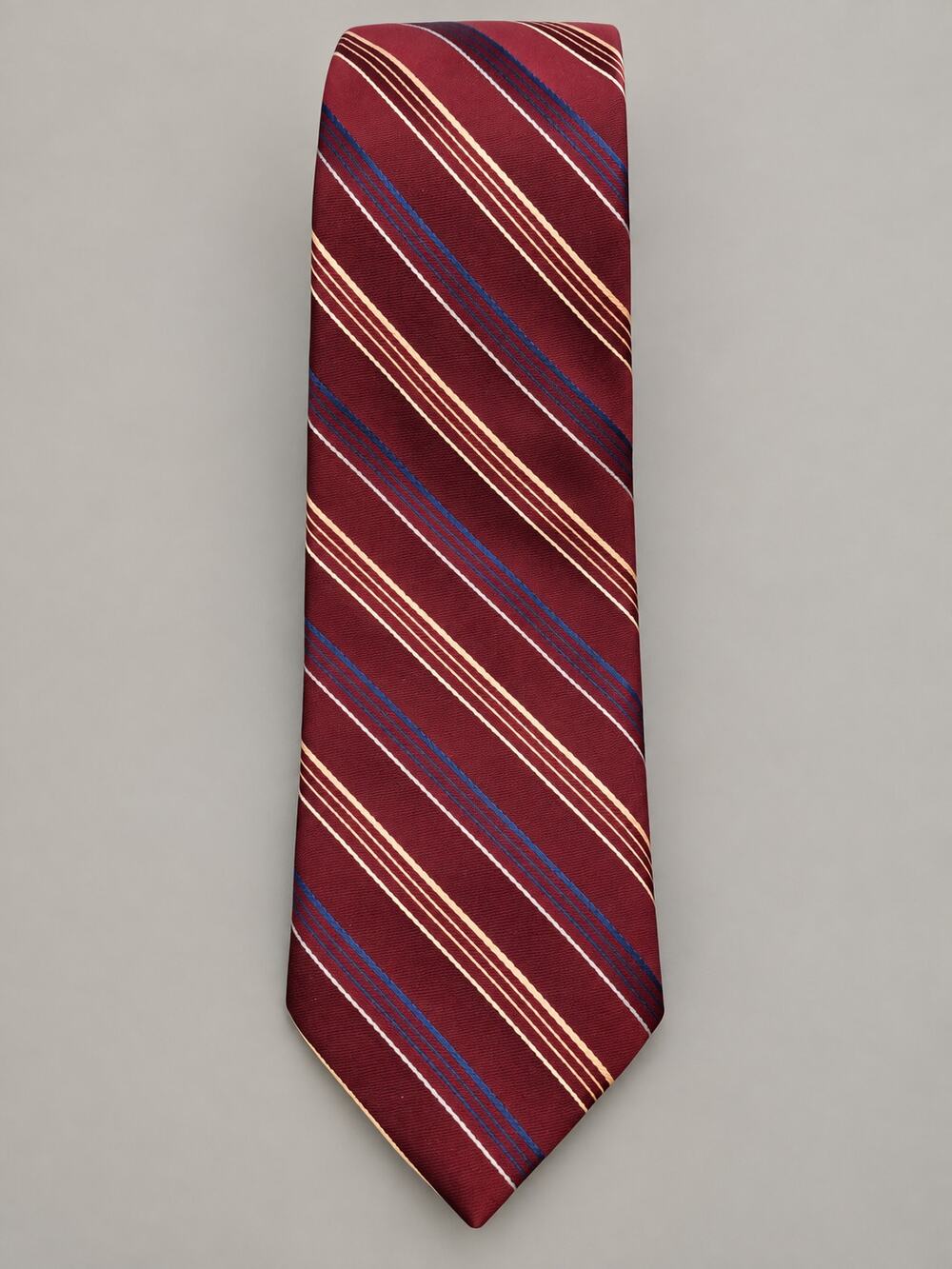 Vintage Guy Laroche Cravates Burgundy Striped Tie